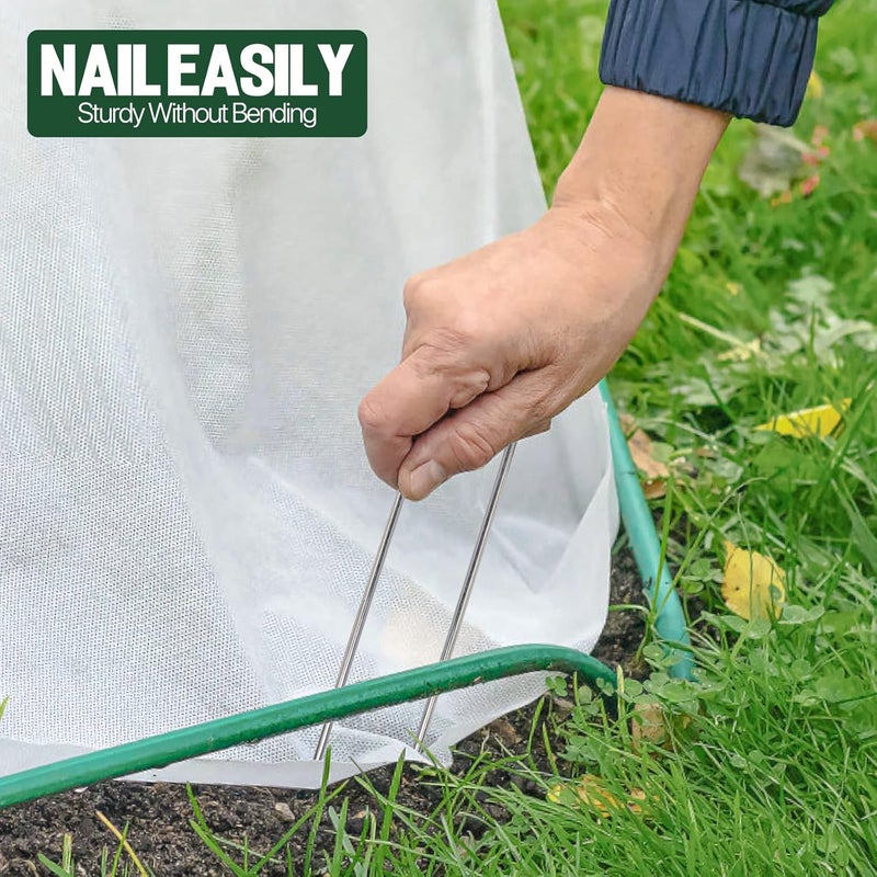 TiTifield Landscape Staples 6 Inch 120 Pack 11 Gauge Galvanized Landscaping Fabric Pins Anti-Rust SOD Staples Ground Stakes for Securing Rrigation Tubing, Fence, Weed Barrier, Ground Cover - Image 3
